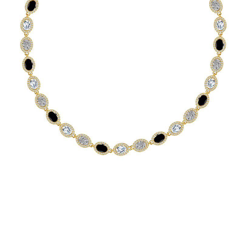 COLLANA CON ZIRCONI OVALI COLORATI - YC25312C342