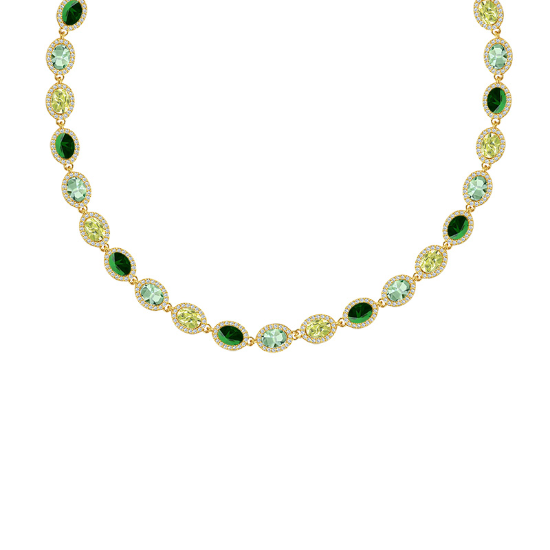 COLLANA CON ZIRCONI OVALI COLORATI - YC25312C342