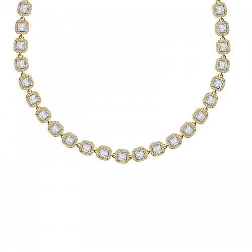 COLLANA CON ZIRCONI QUADRATI COLORATI - YC25312C344