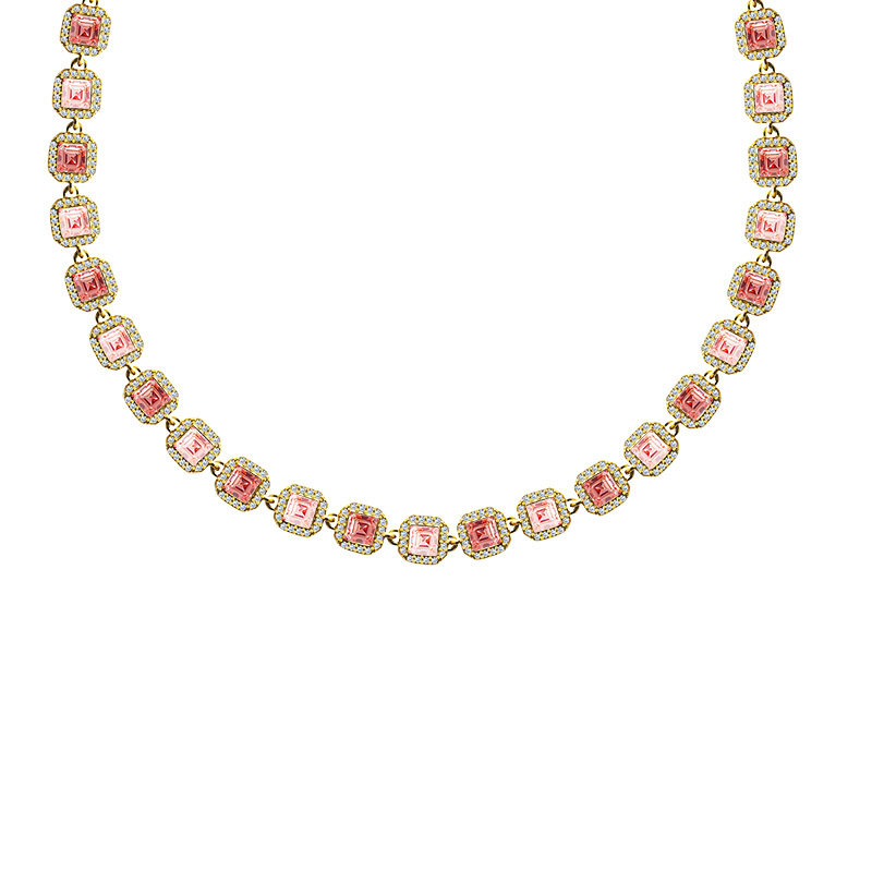 COLLANA CON ZIRCONI QUADRATI COLORATI - YC25312C344