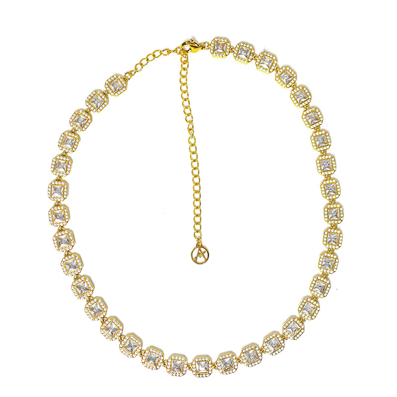 COLLANA CON ZIRCONI QUADRATI COLORATI - YC25312C344