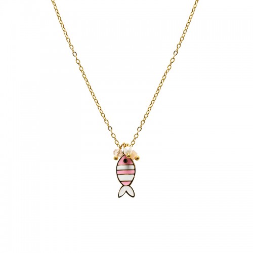 COLLANA PENDENTE PESCE ROSA - YC25544B147