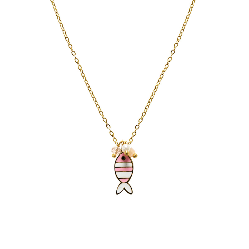 COLLANA PENDENTE PESCE ROSA - YC25544B147
