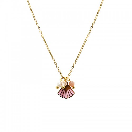 COLLANA PENDENTE CONCHIGLIA ROSA - YC25544B150