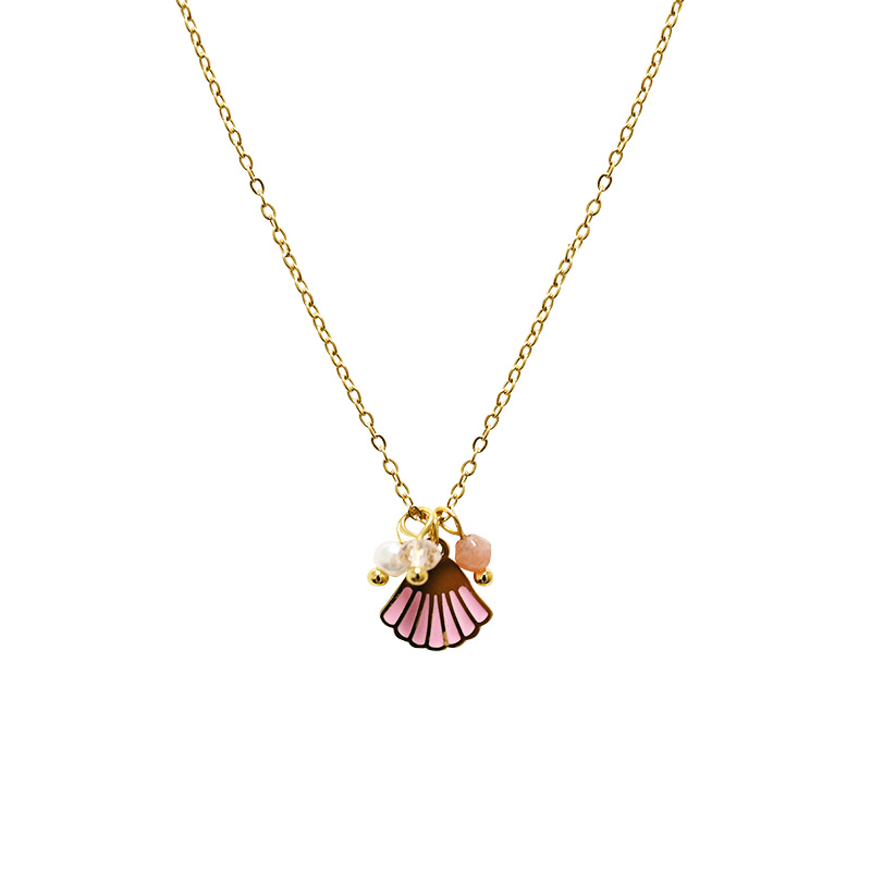 COLLANA PENDENTE CONCHIGLIA ROSA - YC25544B150