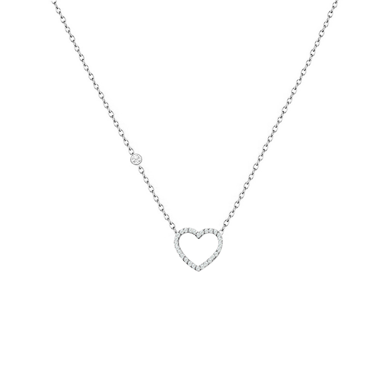 COLLANA CON PUNTO LUCE E CIONDOLO A CUORE IN STRASS - YC2564B190