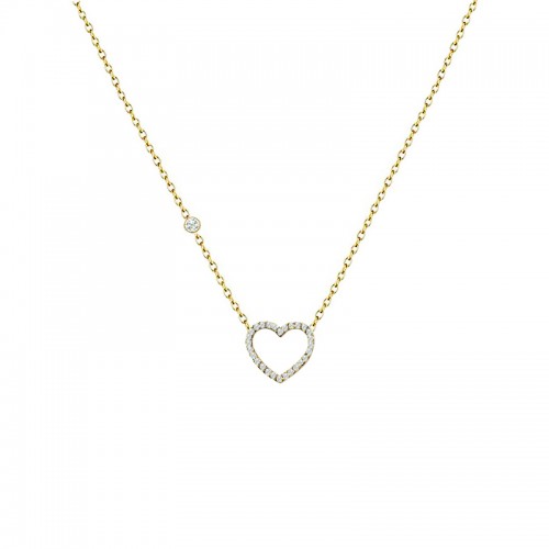 COLLANA CON PUNTO LUCE E CIONDOLO A CUORE IN STRASS - YC2564B190