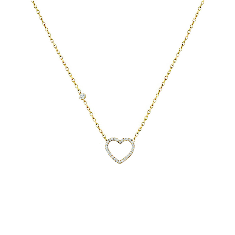 COLLANA CON PUNTO LUCE E CIONDOLO A CUORE IN STRASS - YC2564B190