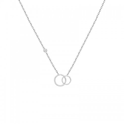 COLLANA CON PUNTO LUCE E CIONDOLO A DOPPIO CERCHIO IN STRASS - YC2564B202