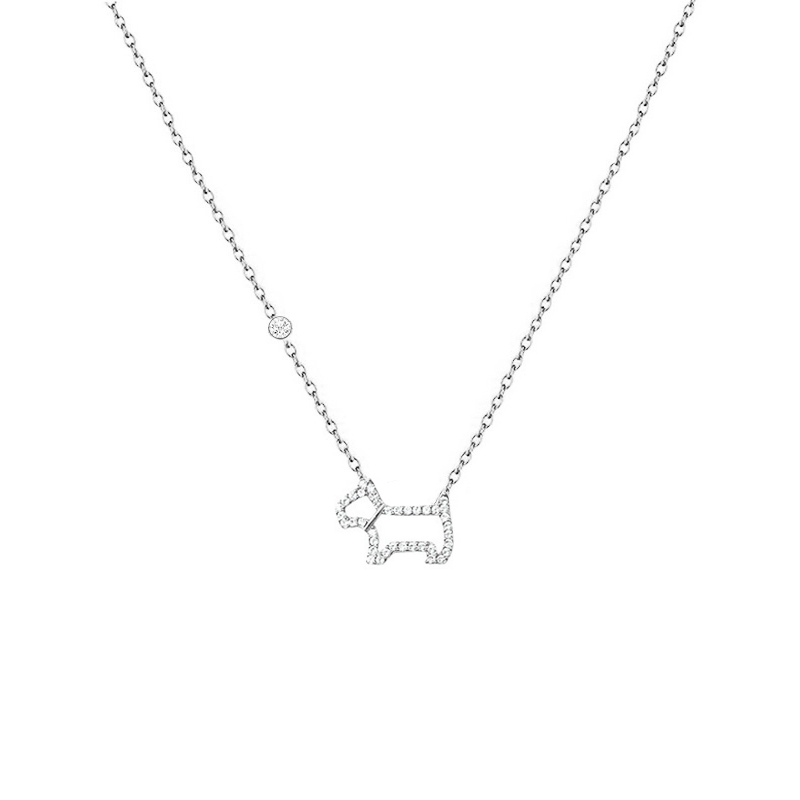COLLANA CON PUNTO LUCE E CIONDOLO A CANE IN STRASS - YC2564B206 COLLANA CON PUNTO LUCE E CIONDOLO A CANE IN STRASS - YC2564B206