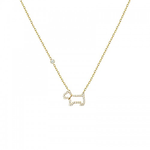 COLLANA CON PUNTO LUCE E CIONDOLO A CANE IN STRASS - YC2564B206