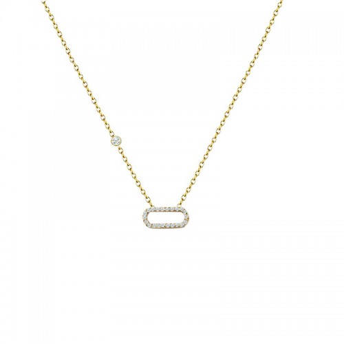 COLLANA CON PUNTO LUCE E CIONDOLO A GRAFFETTA IN STRASS - YC2564B214