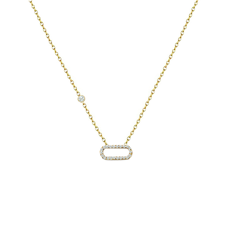 COLLANA CON PUNTO LUCE E CIONDOLO A GRAFFETTA IN STRASS - YC2564B214 COLLANA CON PUNTO LUCE E CIONDOLO A GRAFFETTA IN STRASS - YC2564B214
