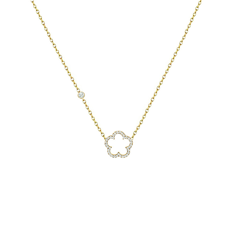 COLLANA CON PUNTO LUCE E CIONDOLO A FIORE IN STRASS - YC2564B226 COLLANA CON PUNTO LUCE E CIONDOLO A FIORE IN STRASS - YC2564B226