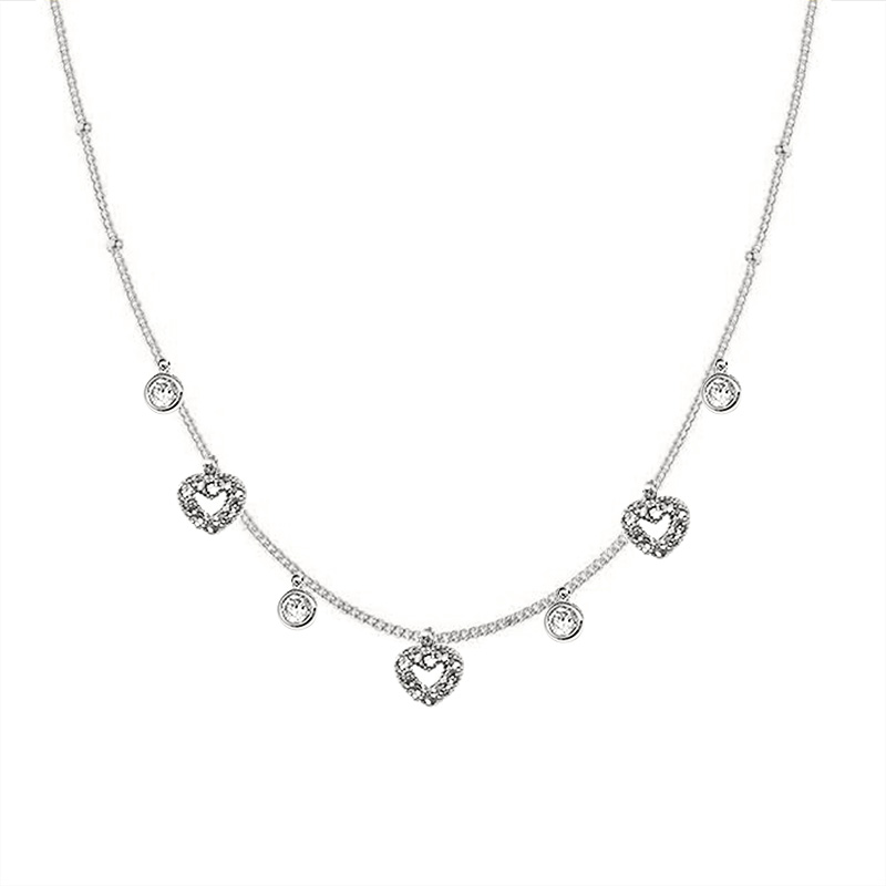 COLLANA CON CUORI PENDENTI IN ZIRCONE - YC25704B254
