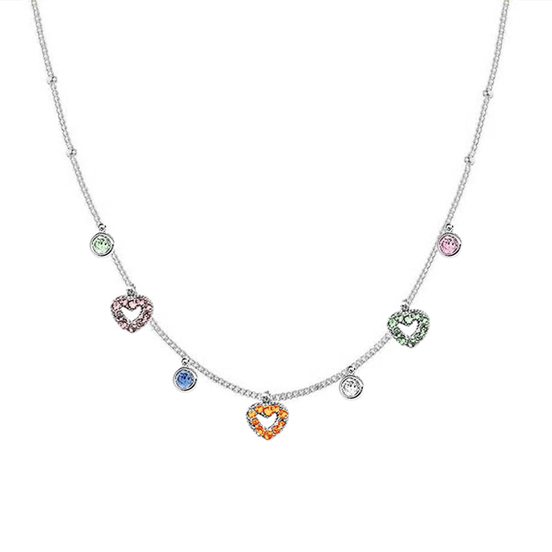 COLLANA CON CUORI PENDENTI IN ZIRCONE - YC25704B254