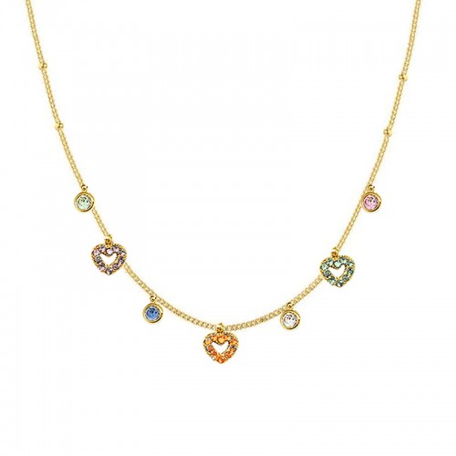 COLLANA CON CUORI PENDENTI IN ZIRCONE - YC25704B254