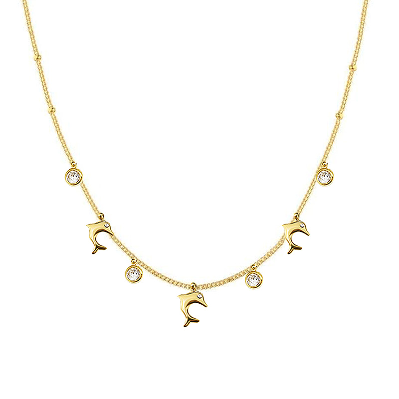 COLLANA CON PENDENTI MARINI E ZIRCONE - YC25704B344/47/53 COLLANA CON PENDENTI MARINI E ZIRCONE - YC25704B344/47/53