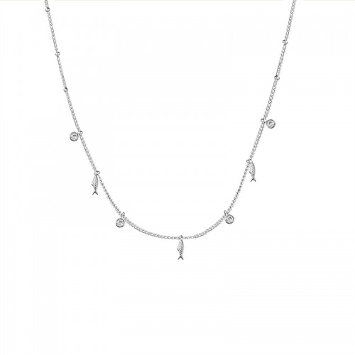 FISH CHARM NECKLACE WITH RHINESTONE - YC25704B350