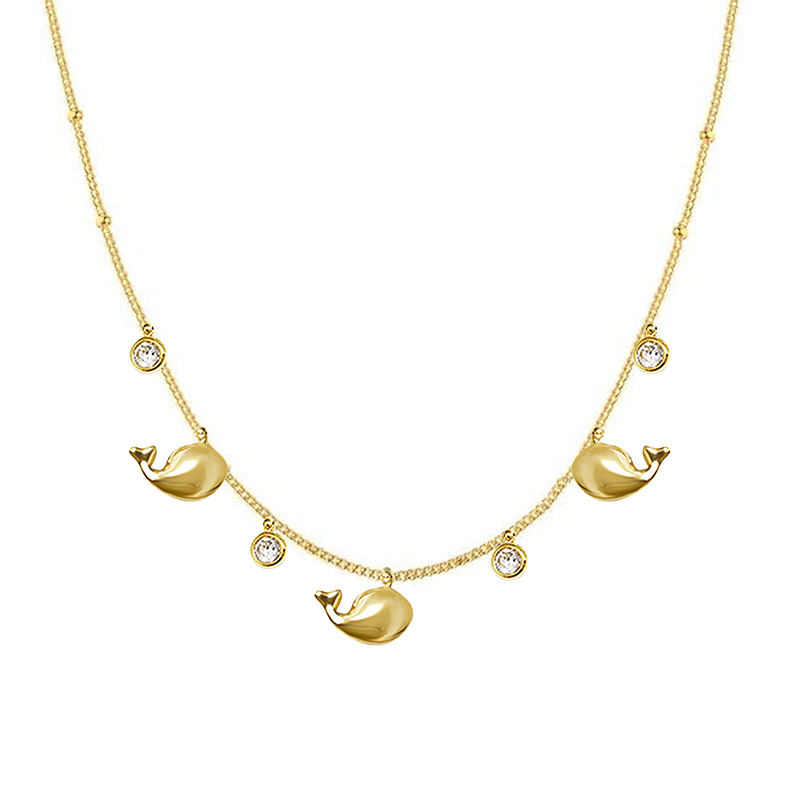 COLLANA CON PENDENTI MARINI E ZIRCONE - YC25704B344/47/53 COLLANA CON PENDENTI MARINI E ZIRCONE - YC25704B344/47/53