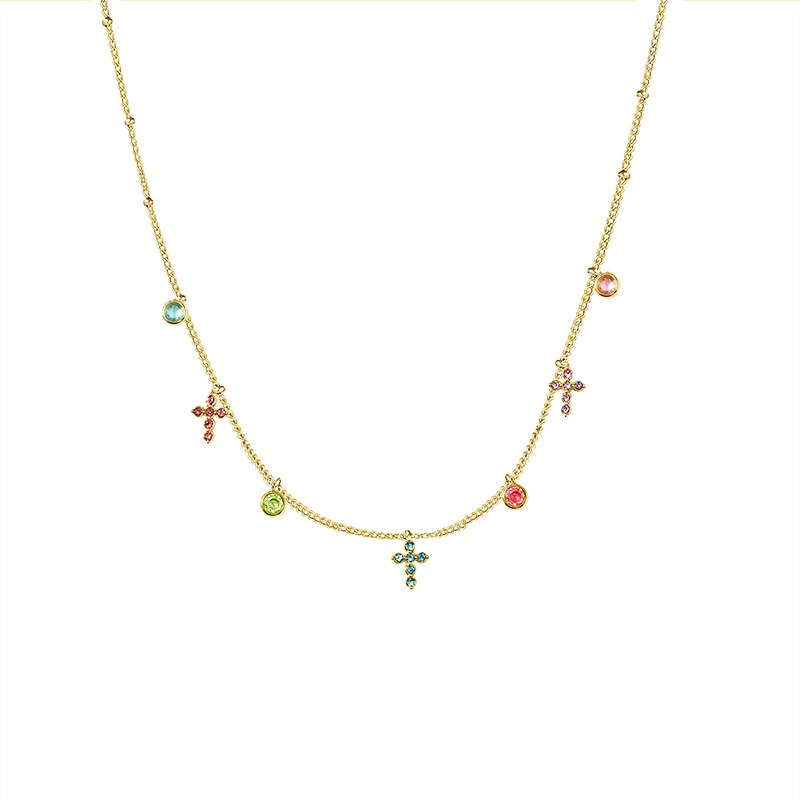 COLLANA CON CROCI PENDENTI IN ZIRCONE - YC25744B252