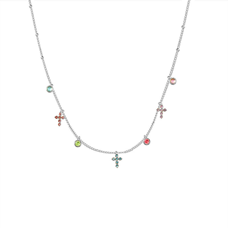 COLLANA CON CROCI PENDENTI IN ZIRCONE - YC25744B252