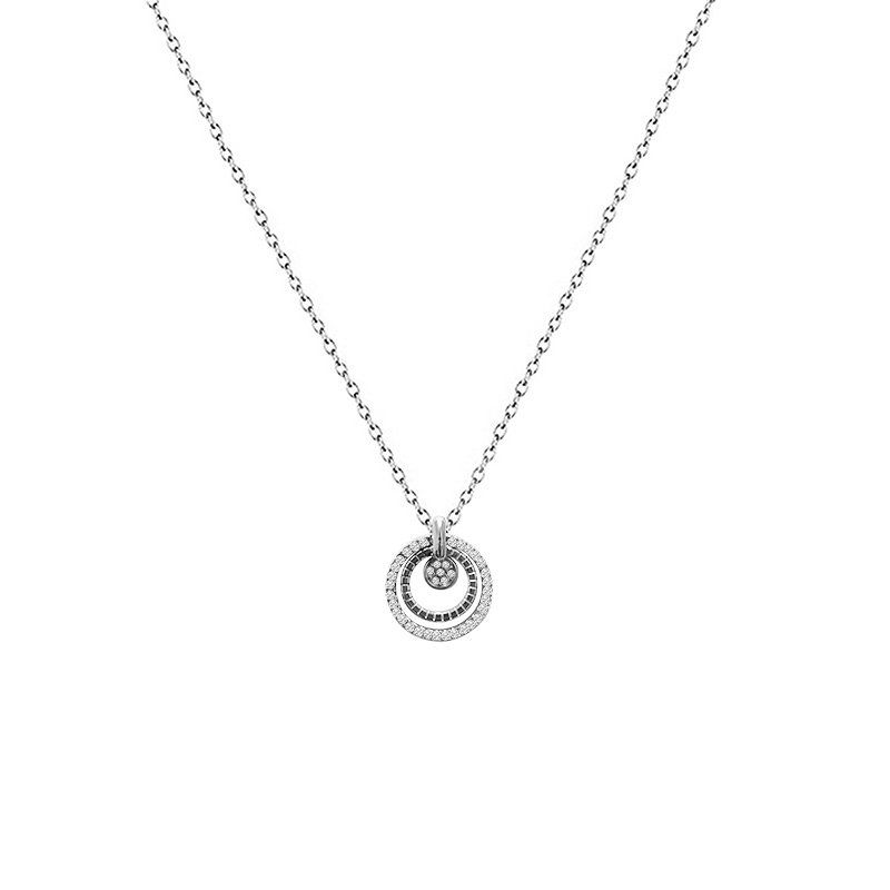 COLLANA CON PENDENTE A DOPPIO CERCHIO CON STRASS - YC2576B343 COLLANA CON PENDENTE A DOPPIO CERCHIO CON STRASS - YC2576B343