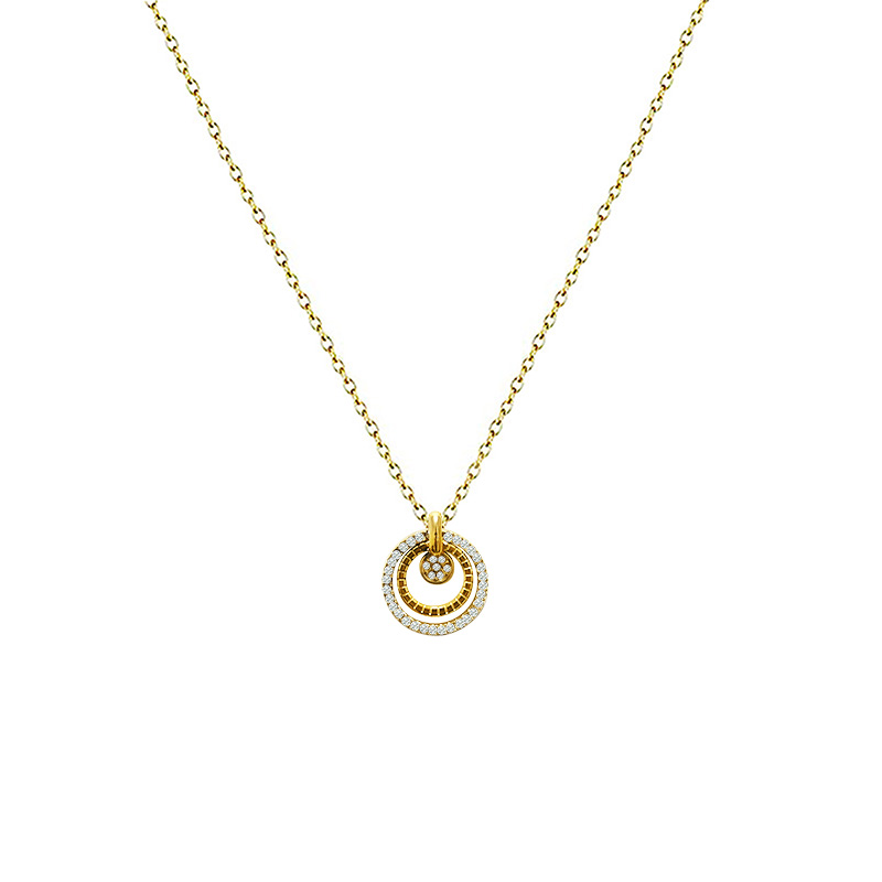 COLLANA CON PENDENTE A DOPPIO CERCHIO CON STRASS - YC2576B343 COLLANA CON PENDENTE A DOPPIO CERCHIO CON STRASS - YC2576B343