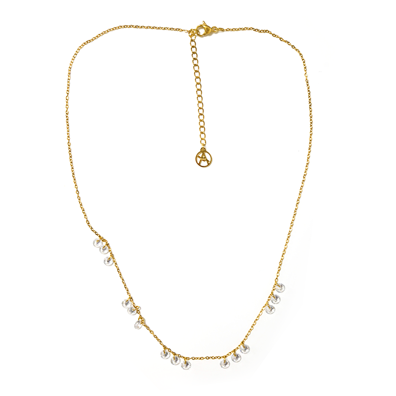 COLLANA A CATENA CON ZIRCONI PENDENTI - YC260064D202