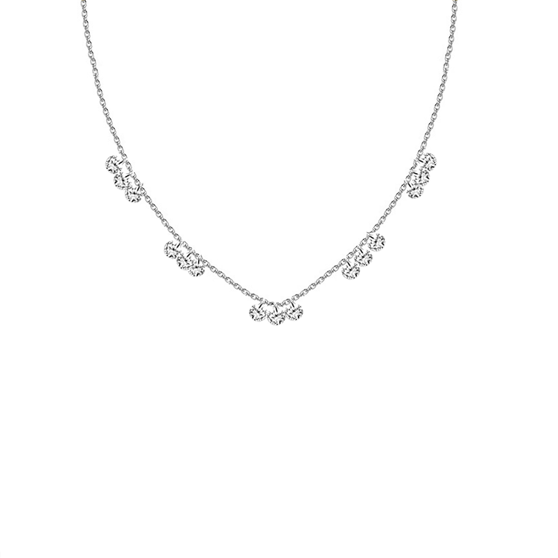 COLLANA A CATENA CON ZIRCONI PENDENTI - YC260064D202