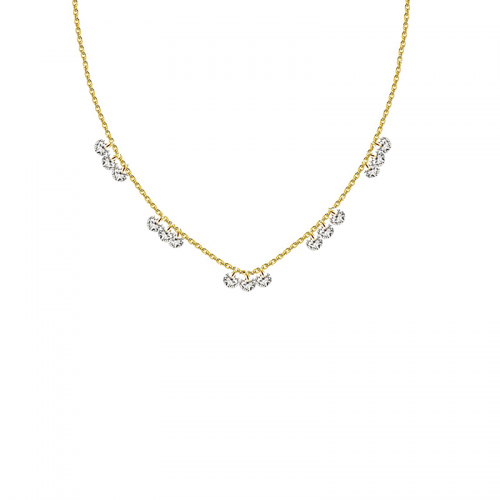 COLLANA A CATENA CON ZIRCONI PENDENTI - YC260064D202