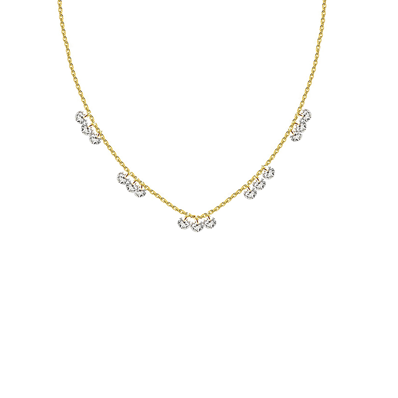 COLLANA A CATENA CON ZIRCONI PENDENTI - YC260064D202