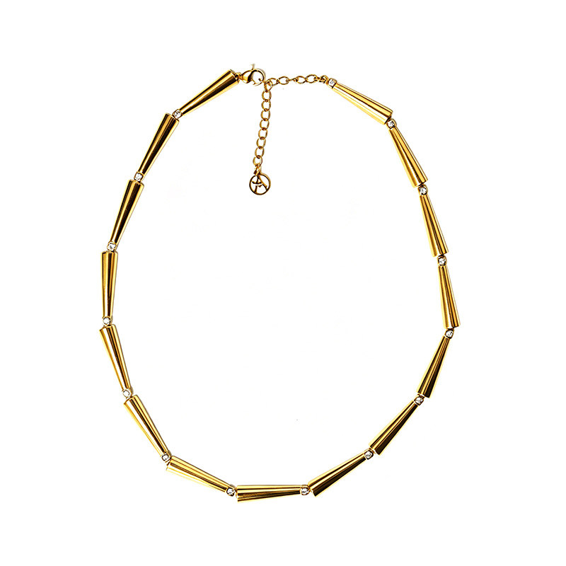 COLLANA CON ELEMENTI CONICI E ZIRCONI - YC26208C910