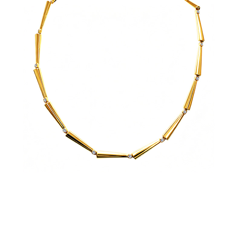 COLLANA CON ELEMENTI CONICI E ZIRCONI - YC26208C910
