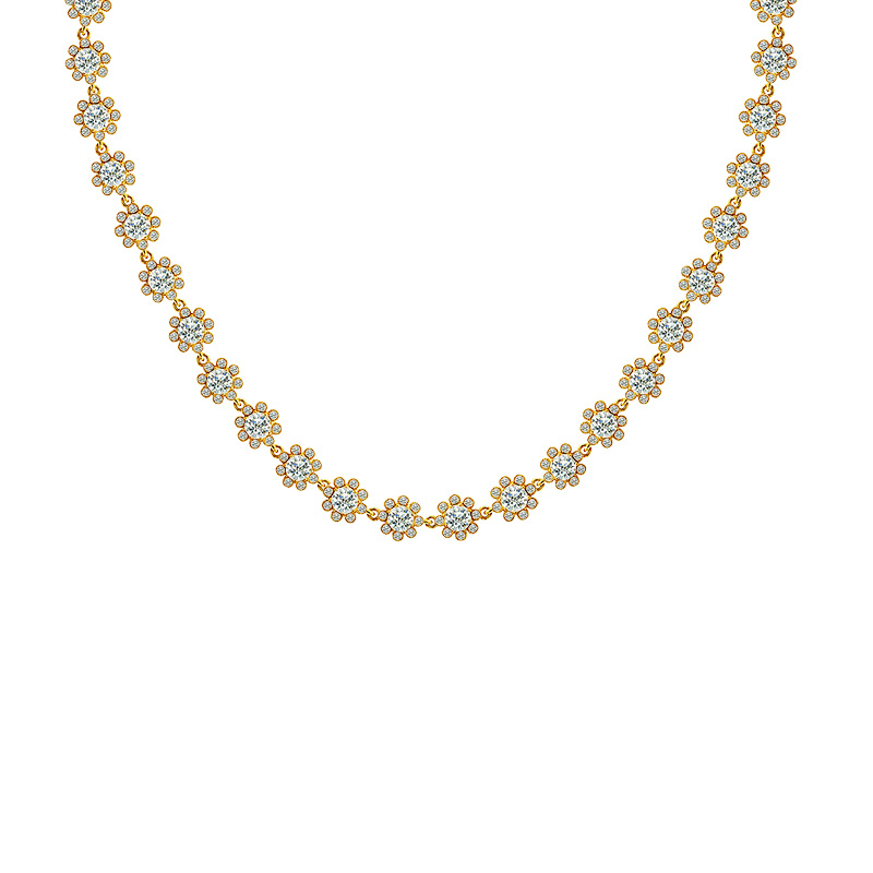COLLANA A FIORI CON ZIRCONI COLORATI - YC26240C883