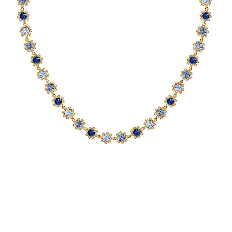 COLLANA A FIORI CON ZIRCONI COLORATI - YC26240C883