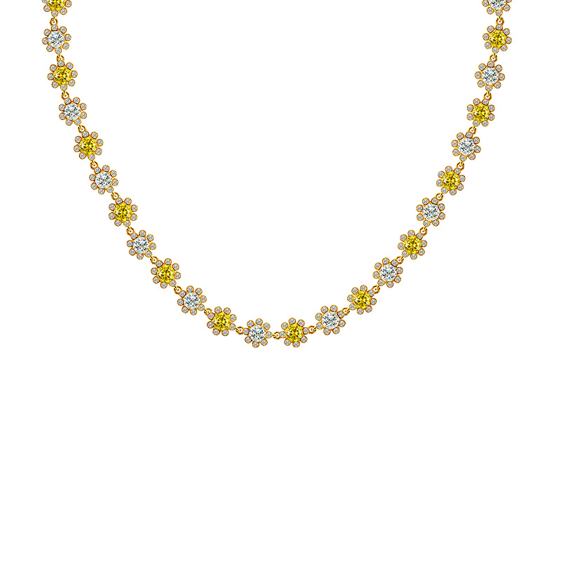 COLLANA A FIORI CON ZIRCONI COLORATI - YC26240C883
