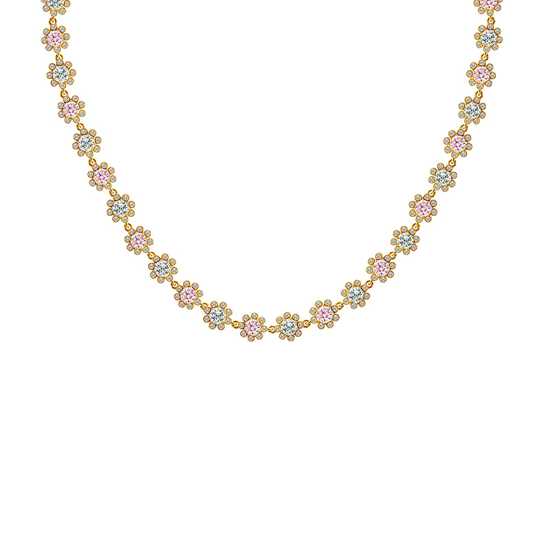 COLLANA A FIORI CON ZIRCONI COLORATI - YC26240C883