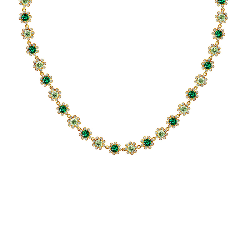 COLLANA A FIORI CON ZIRCONI COLORATI - YC26240C883