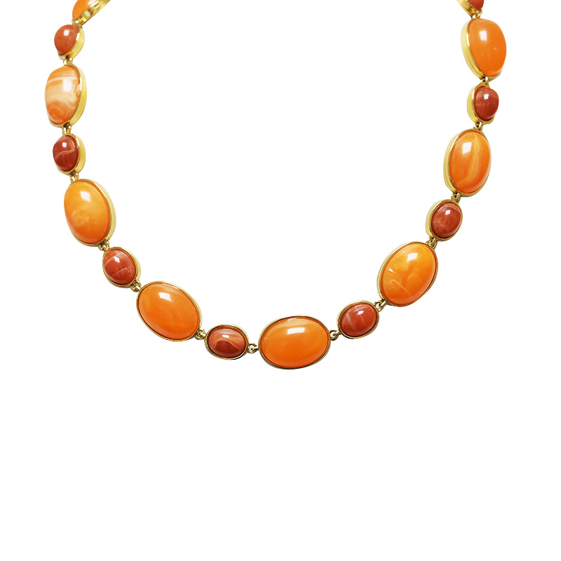 COLLANA A MAGLIE OVALI IN RESINA COLORATA - YC26240C913