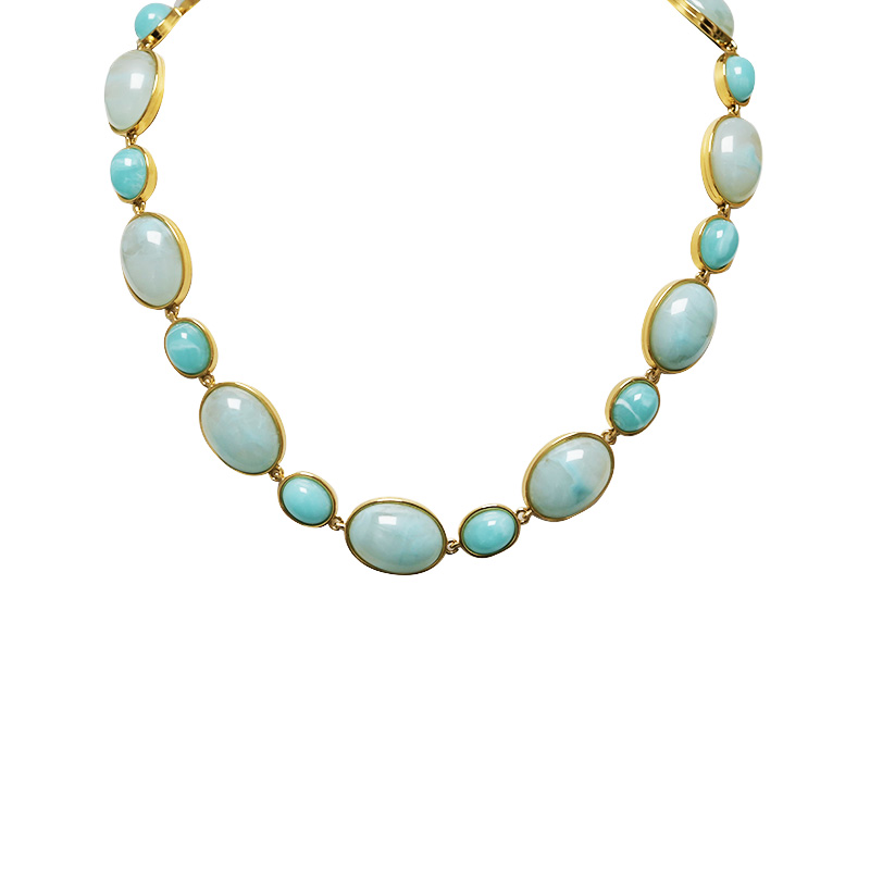 COLLANA A MAGLIE OVALI IN RESINA COLORATA - YC26240C913