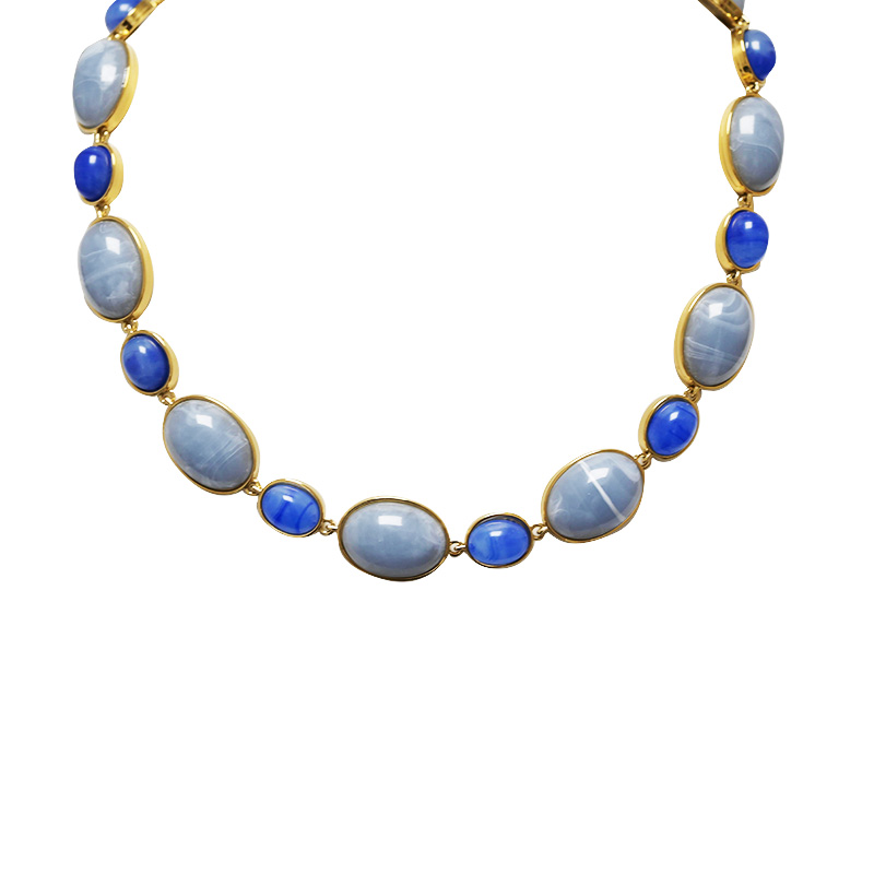 COLLANA A MAGLIE OVALI IN RESINA COLORATA - YC26240C913