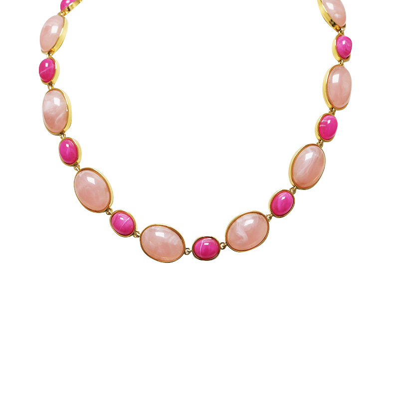 COLLANA A MAGLIE OVALI IN RESINA COLORATA - YC26240C913