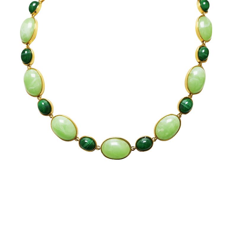 COLLANA A MAGLIE OVALI IN RESINA COLORATA - YC26240C913