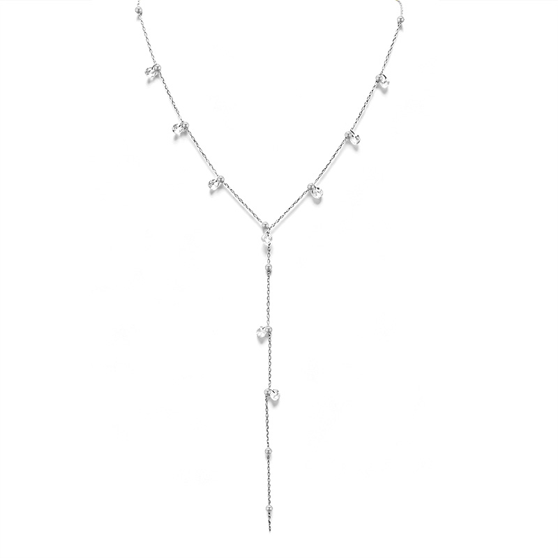 COLLANA A Y CON SFERE E ZIRCONI PENDENTI - YC2664C943