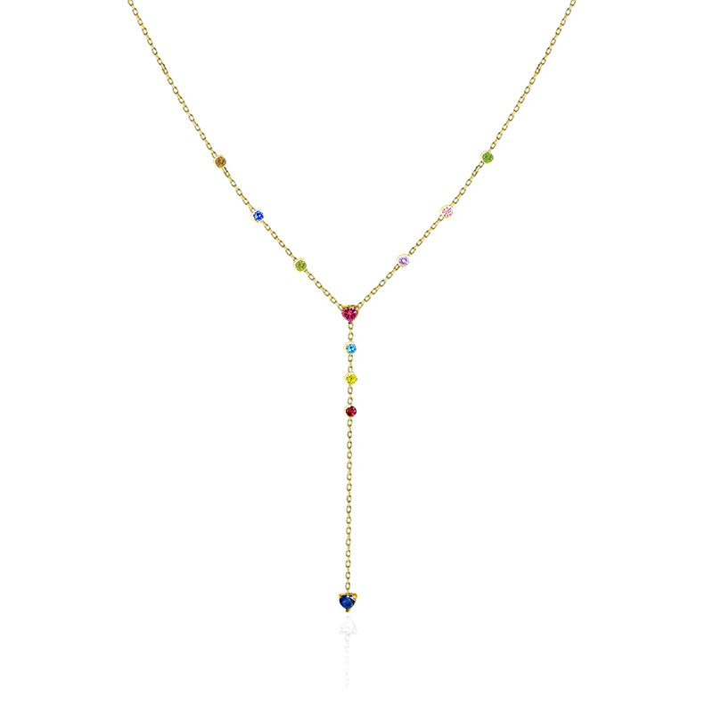 COLLANA A Y CON PUNTI LUCE E CUORI - YC2672C930