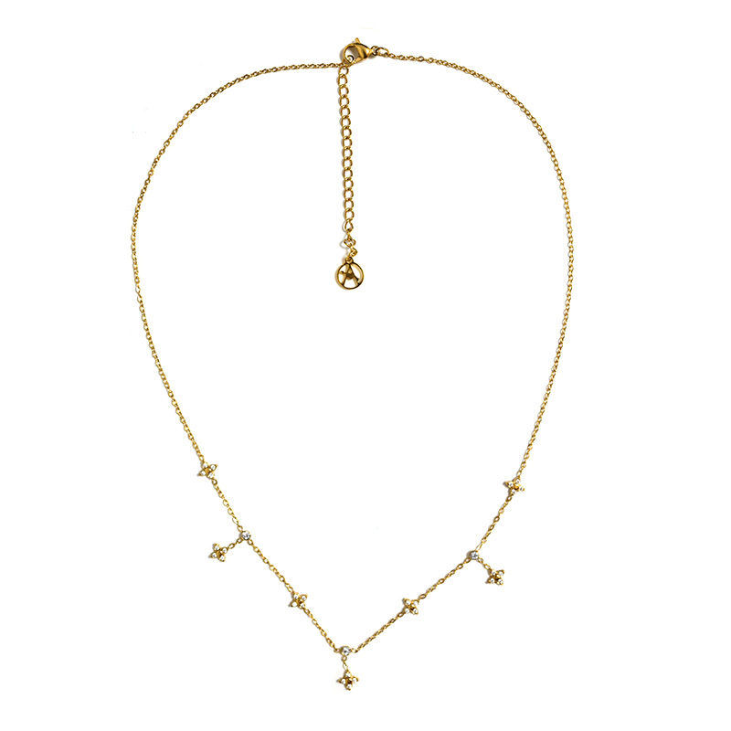 COLLANA CON ZIRCONI E FIORELLINI PENDENTI - YC2696C939