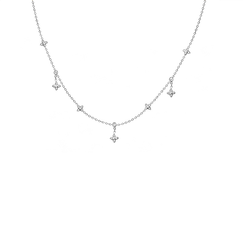 COLLANA CON ZIRCONI E FIORELLINI PENDENTI - YC2696C939