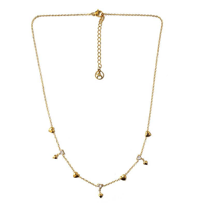 COLLANA CON CUORI PENDENTI E ZIRCONI - YC2696C941
