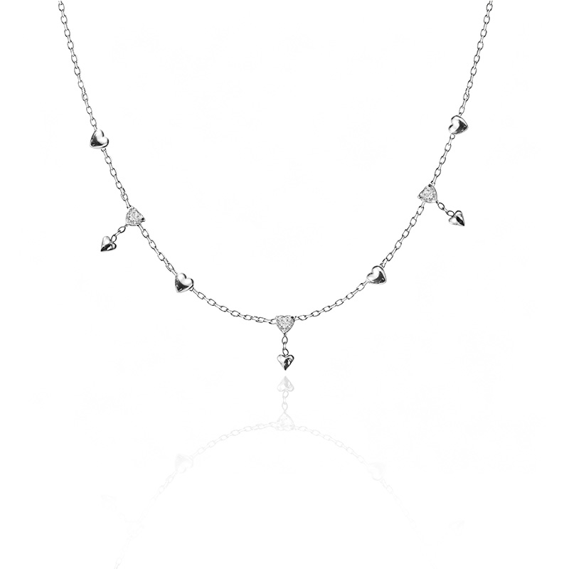 COLLANA CON CUORI PENDENTI E ZIRCONI - YC2696C941